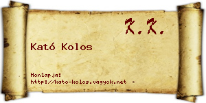 Kató Kolos névjegykártya